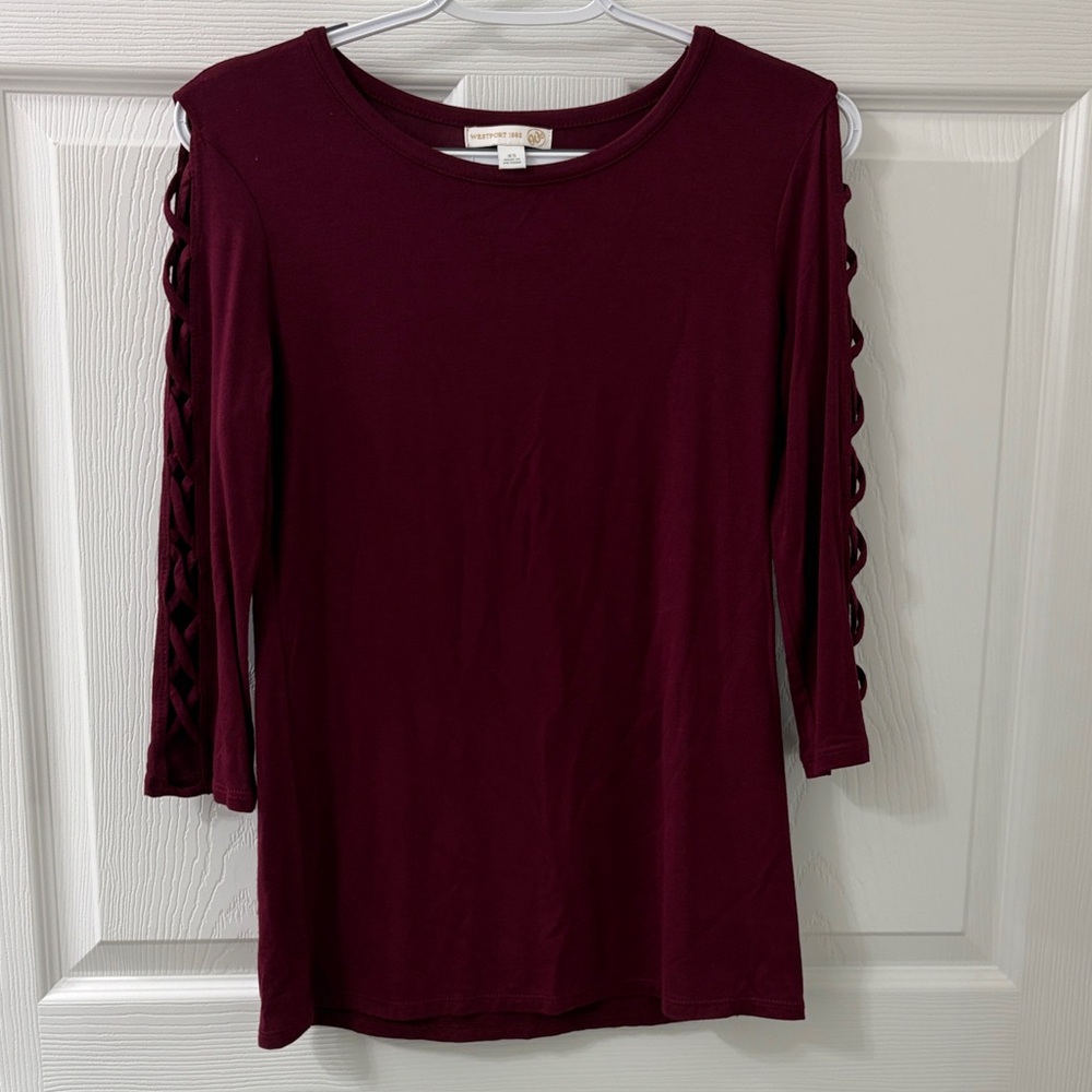 Elegant Burgundy Long Sleeve Top